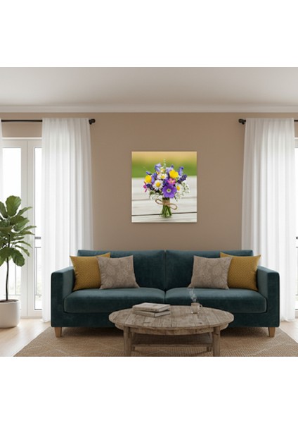 Küçük Kır Çiçekleri Buketi Kanvas Tablo Papatya ve Lavanta Tablosu,canlı Renklerde Çerçevesiz Tablo modelleri