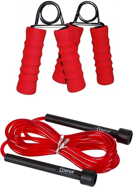 Uzunluğu Ayarlanabilir Kondisyon Fitness Atlama Ipi El,bilek,parmak,kol Güçlendirme El Yayı 2li Set