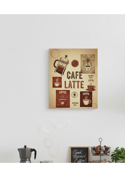 Vintage Kahve Dükkanı Tasarımı Kanvas Tablo | Mutfak, Cafe ve Ofisler Için Duvar Sanatı fiyatları
