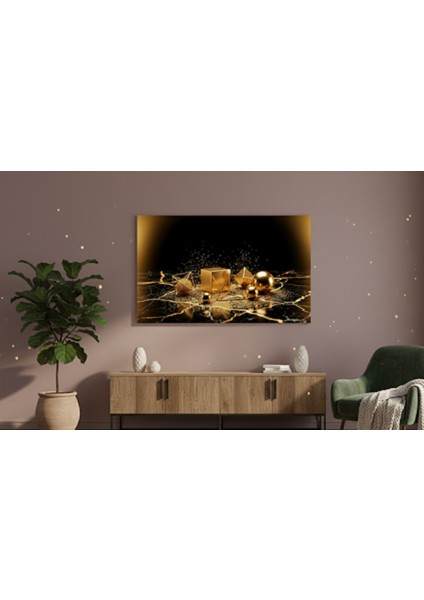 Modern Tablo, Lüks Altın Parıltılı Ev Veya Ofis Kanvas Tablo,lüks ve Şık Tablo-Yatay modelleri