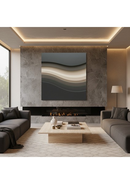 Minimalist Bej ve Kahve Tonları Kanvas Tablo - Şık Ev ve Ofis Dekoru