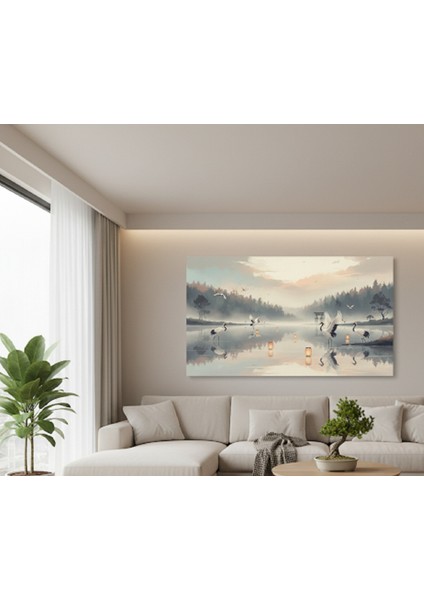 Kanvas Tablo, Feng Shui Tablo, Yaşam Alanınıza Pozitif Enerji Katan Japon Turna Kuşları Tablo fiyatları