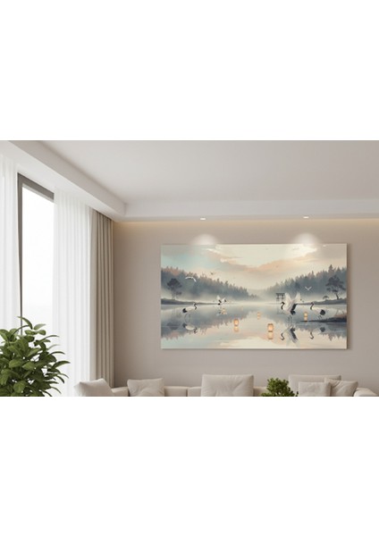 Kanvas Tablo, Feng Shui Tablo, Yaşam Alanınıza Pozitif Enerji Katan Japon Turna Kuşları Tablo modelleri