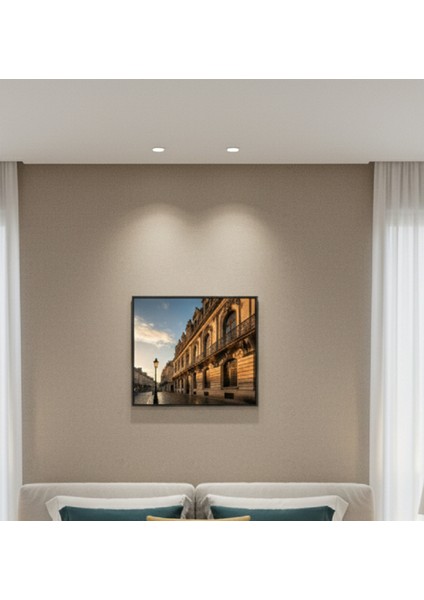 Avrupa Sokak Çerçeveli Tablo | Tarihi Bina ve Şehir Manzarası Modern Çerçeveli Tablo