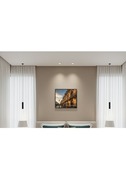 Avrupa Sokak Çerçeveli Tablo | Tarihi Bina ve Şehir Manzarası Modern Çerçeveli Tablo fiyatları