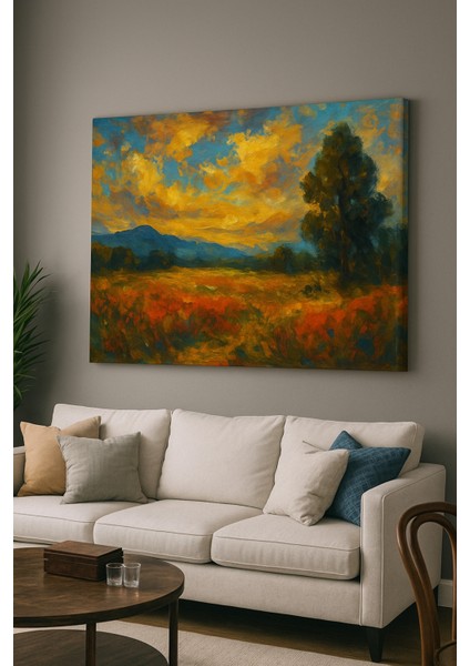 Kanvas Tablo, Manzara Tablosu,empresyonist ,yağlı Boya Efektli Tablo,gün Batımı Tablo,doğa Tablo