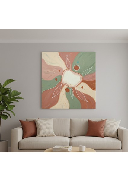 Modern Soyut Çiçek Kanvas Tablo,bohem Duvar Sanatı Ev ve Ofis Dekorasyonu | Pastel Tonlarda