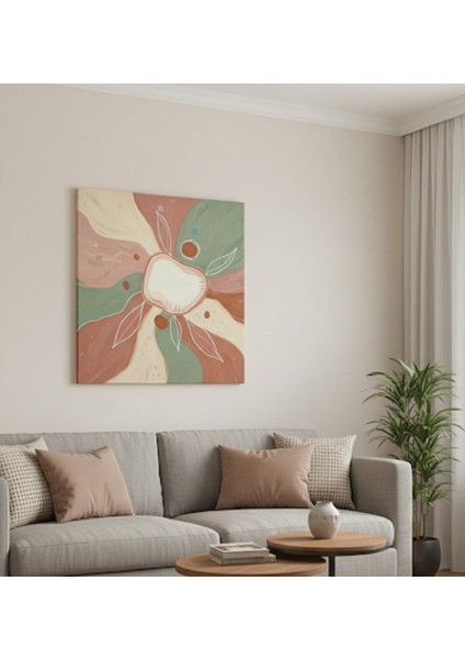 Modern Soyut Çiçek Kanvas Tablo,bohem Duvar Sanatı Ev ve Ofis Dekorasyonu | Pastel Tonlarda fiyatları