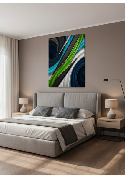 Soyut Spiral Desenli Kanvas Tablo | Mavi, Yeşil, Siyah Renkli Duvar Dekoru modelleri