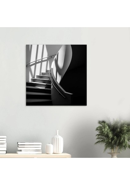 Siyah Beyaz Modern Kanvas Tablo | Mimari Fotoğraf, Modern Sanat, Gölgeler ve Işık Tablosu