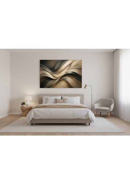 Soyut Kahve ve Bej Tonlarında Modern Kanvas Tablo fiyatları