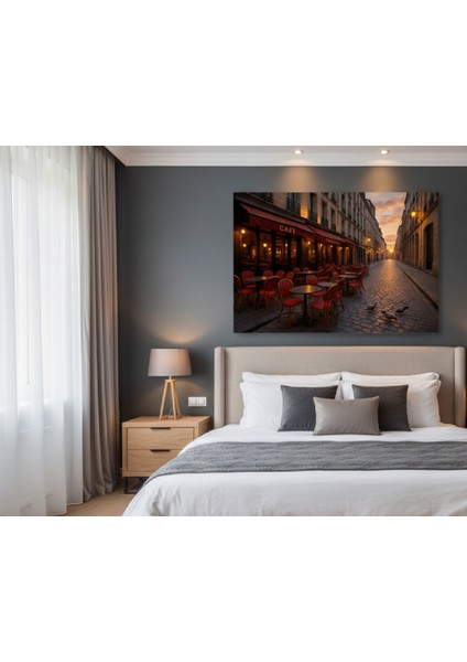 Paris Cafe Tablosu,fransız Cafe Atmosferi Kanvas Tablo - Vintage/retro Tablo, Gün Batımı Tablo modelleri