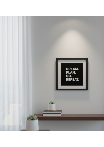 Kare Ilham Verici Çerçeveli Tablo ,siyah Beyaz Çerçeveli Motivasyon Tablo - Modern Ofis Tablo