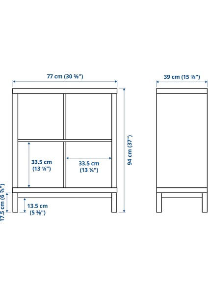 Kallax Açık Raf Ünitesi Venge Siyah 77 x 94 cm fiyatları