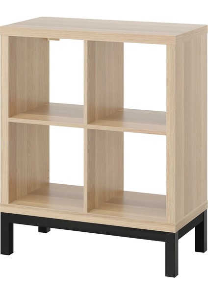 Kallax Açık Raf Ünitesi Ağartılmış Meşe Görünümlü Siyah 77 x 94 cm