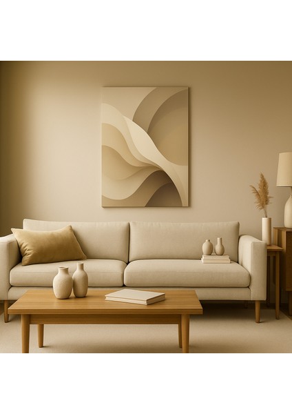 Doğal Tonlarda Soyut Sanat Kanvas Baskı Modern Tablo fiyatları