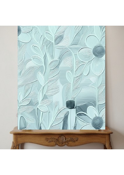 Yağlı Boya Efektli 3'lü Pastel Tonlarda Minimalist Çiçekli Kanvas Tablo, Modern Romantik Tablo fırsatları