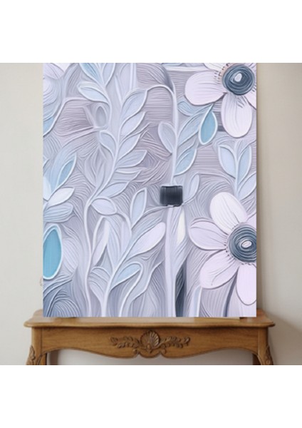 Yağlı Boya Efektli 3'lü Pastel Tonlarda Minimalist Çiçekli Kanvas Tablo, Modern Romantik Tablo indirimleri