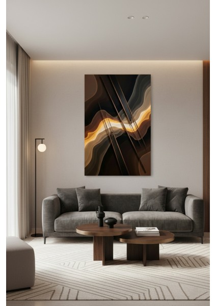 Modern Soyut Dalga Desenli Kanvas Tablo | Minimalist Yaşam Alanları Için Sanatsal Duvar Dekoru