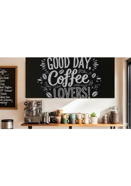 Kahve Severler Için Modern Kanvas Tablo, Kahve Köşesi Tablo, Siyah Beyaz Tablo fiyatları
