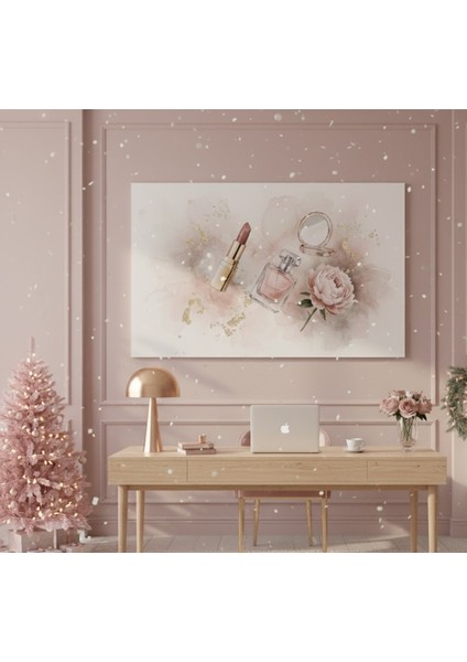 Parfüm ve Peoni Çiçekli Modern Dekoratif Tablo | Kadınlar Için En Iyi Hediye Tablo fiyatları