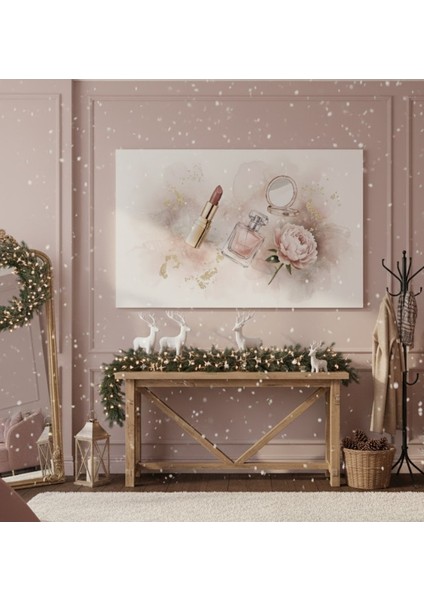 Parfüm ve Peoni Çiçekli Modern Dekoratif Tablo | Kadınlar Için En Iyi Hediye Tablo modelleri