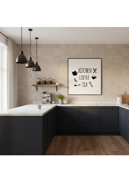 Mutfak Duvarı Için Ev Dekoru,siyah Beyaz Mutfak Konseptli Sanat Baskısı Minimalist Mutfak Dekoru fiyatları