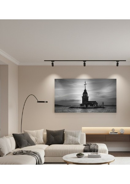 Siyah Beyaz Kız Kulesi Kanvas Tablo, Istanbul Manzarası Tablo, Özel Siyah Beyaz Istanbul Tablosu fiyatları