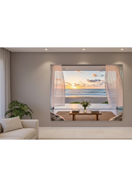 Okyanus Manzarası Kanvas Baskı | Sahil ve Kumsal Temalı Salon ve Yatak Odası Duvar Tablosu