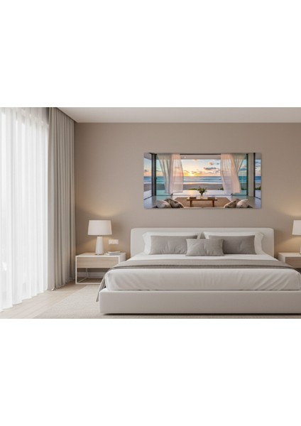 Okyanus Manzarası Kanvas Baskı | Sahil ve Kumsal Temalı Salon ve Yatak Odası Duvar Tablosu modelleri