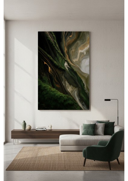 Soyut Orman Dokusu Baskı Kanvas Tablo | Modern Duvar Dekoru