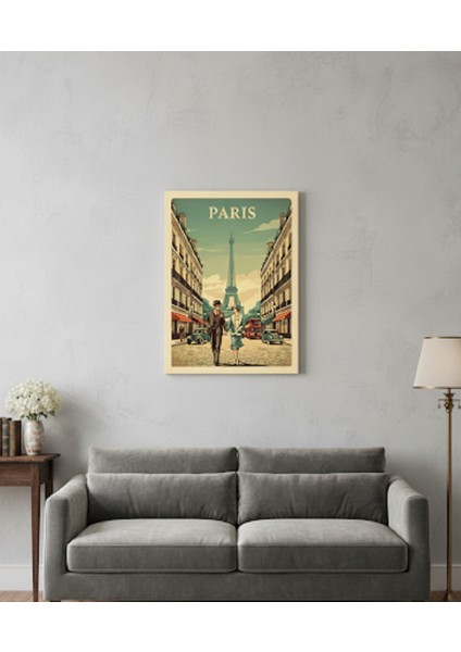 Vintage Paris Posteri Kanvas Tablo,nostaljik Eyfel Kulesi,romantik Çift Baskılı Retro Seyahat Tablo fiyatları
