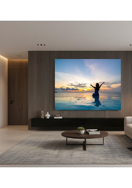 Modern ve Huzurlu Tablo | Su Yansıması ve Özgür Ruh Temalı Plaj/havuz Manzarası Kanvas fiyatları