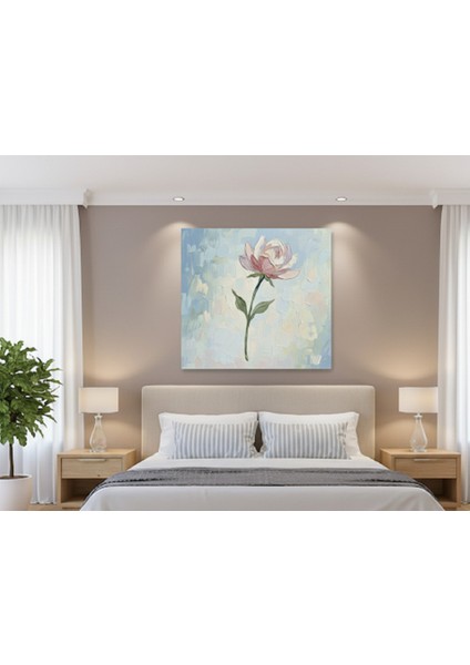 Modern Tablo Çiçek Tablosu, Dokulu Efektli Şakayık Duvar Dekoru, Yağlı Boya Efektli modelleri