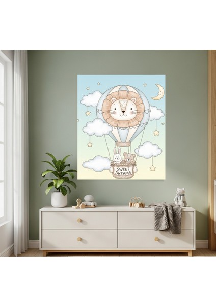 Erkek Bebek Odası Kanvas Tablo Sevimli Hayvanlar Tablo Mavi Kanvas Bebek Odası Dekor Hediye fiyatları