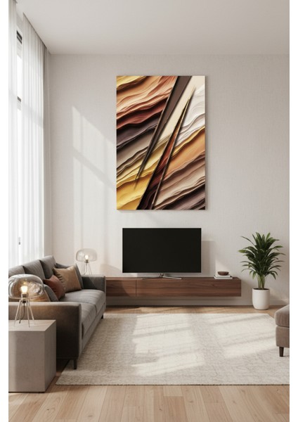Doğal Katmanlar Kanvas Tablo | Modern Soyut Sanat Duvar Dekoru