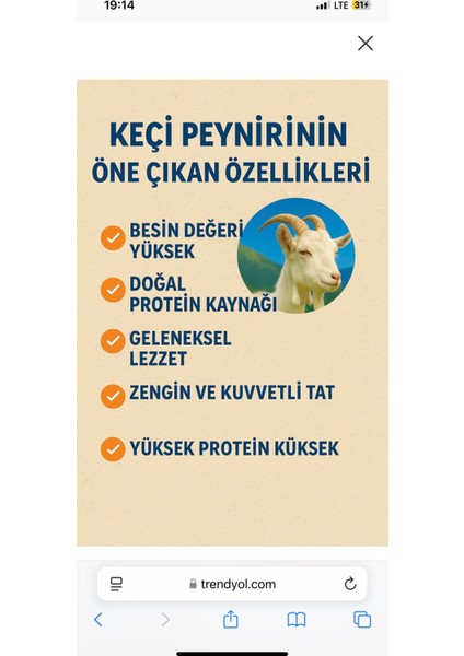 Trend Metropol Doğal Keçi Peyniri 3,5 kg - Geleneksel Yöntemlerle Üretilmiş Tam Yağlı Gurme Lezzet indirimleri