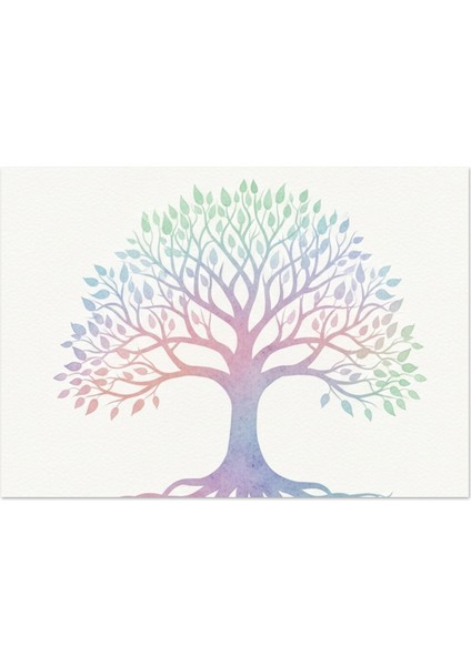 Hayat Ağacı Kanvas Tablo - Modern ve Renkli Tablo,feng Shui Renkli Hayat Ağacı Kanvas Tablosu