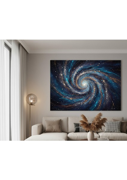 Modern Soyut Kanvas Tablo, Lacivert Tablo,mistik Tablo