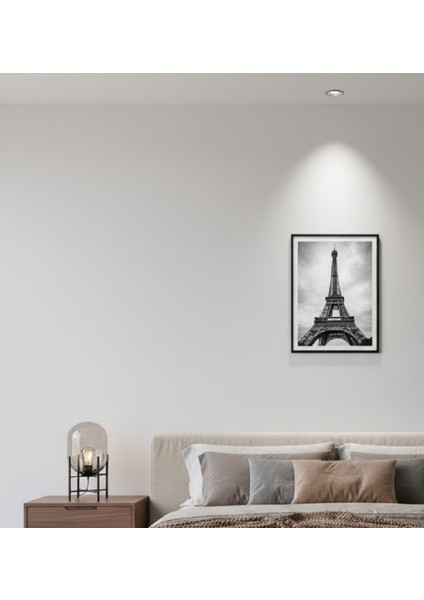 Modern Siyah Çerçeveli Siyah Beyaz Eyfel Kulesi Paris Tablosu modelleri