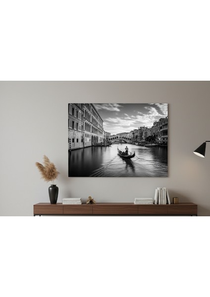 Siyah Beyaz Tablo Venedik Kanvas Tablo Avrupa Şehir Tablosu, Modern Ev ve Ofis Yatay Tablo modelleri