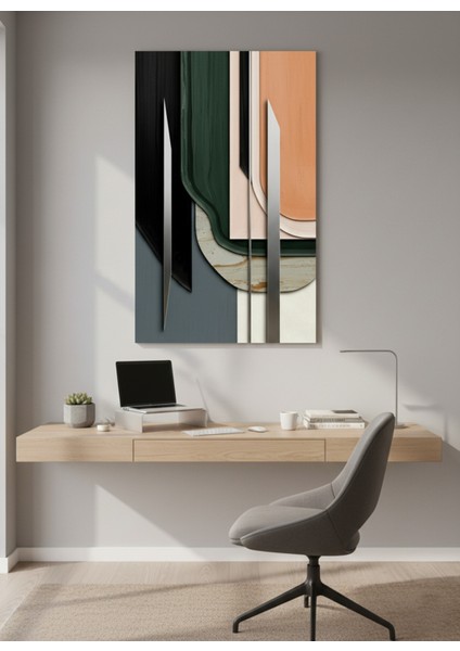 Soyut Şık Metal ve Renk Katmanları Baskı Tablo