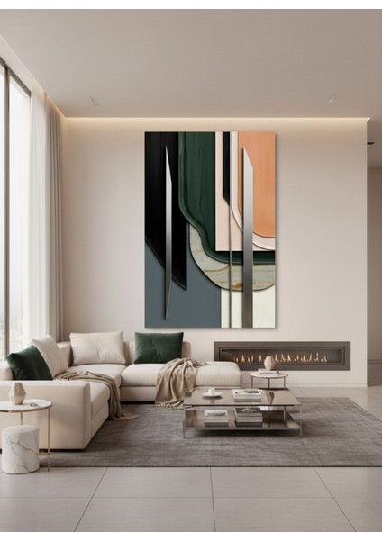 Soyut Şık Metal ve Renk Katmanları Baskı Tablo fiyatları