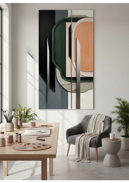 Soyut Şık Metal ve Renk Katmanları Baskı Tablo modelleri