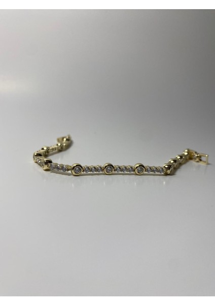 14 K Kararmayan Özel Seri Tasarım Gold Bileklik