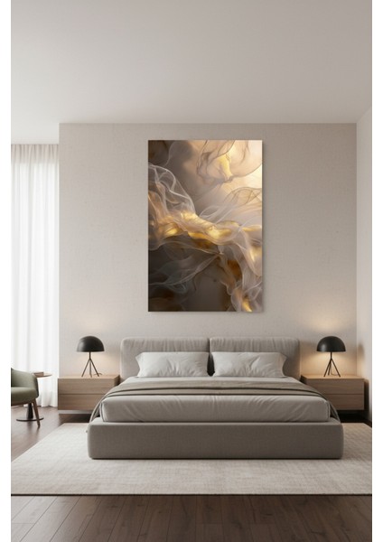 Lüks Gold Işıltılı Soyut Kanvas Tablo | Modern Salon Dekorasyon modelleri