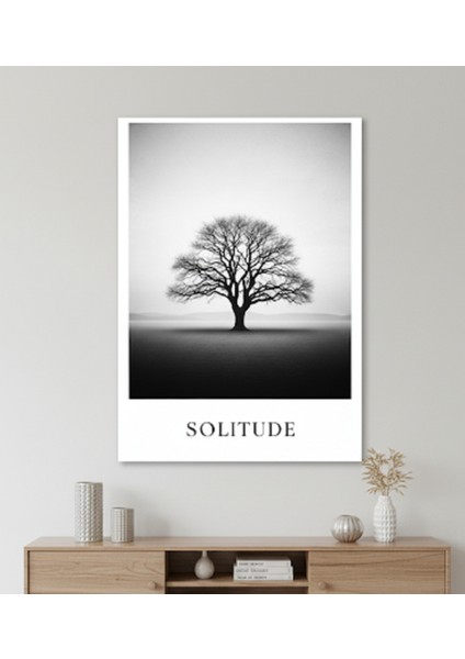 Siyah Beyaz Tablo Doğa Manzaralı Modern ve Minimalist Kanvas Tablo | Huzur Veren Ağaç Tablo fiyatları