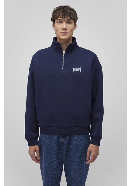 Boxy Fit Yarım Fermuarlı Dik Yaka Sweat Erkek Sweat 0S10208 modelleri