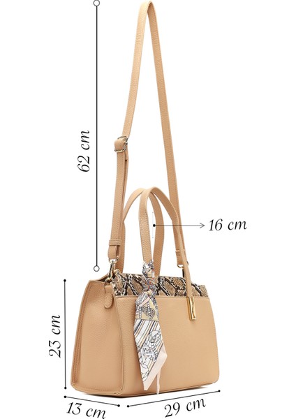 Kadın Bej Uzun Askılı Desenli Kol Çantası 25WBD285814 fiyatları