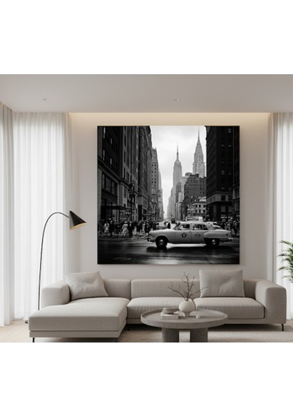Siyah Beyaz New York Tablo, Modern Şehir Tablo, Vintage New York Kanvas Tablo